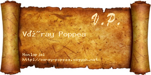 Váray Poppea névjegykártya